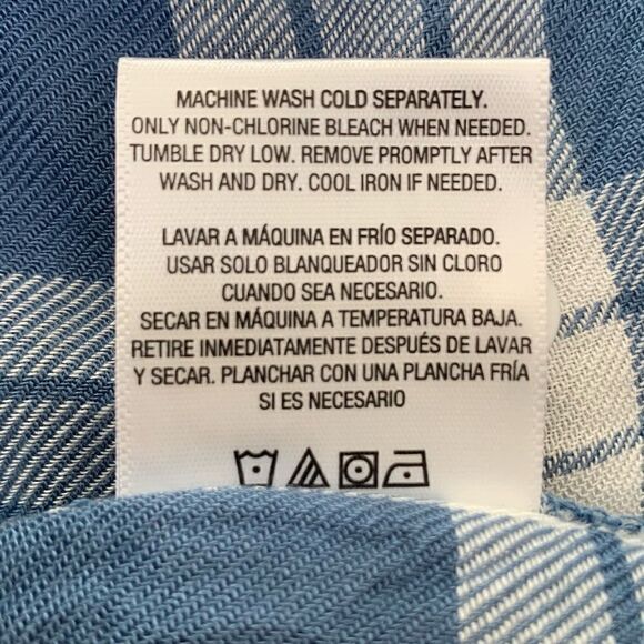 Bongo Women’s Size Large Blue Plaid Button Down Shirt - Picture 10 of 11